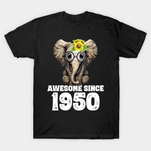 Awesome since 1950 70 Years Old Bday Gift 70th Birthday T-Shirt